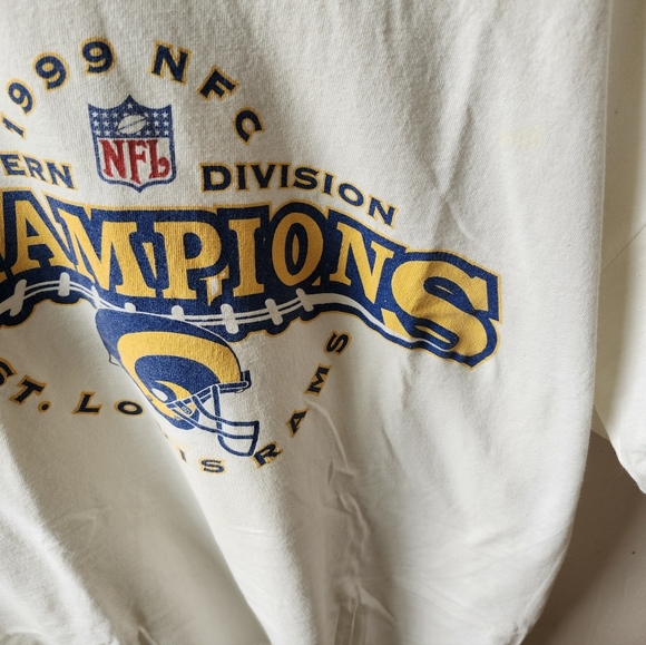 1999 St Louis Rams Western Division Champs T Shirt White Adult L Vintage - Picture 5 of 7